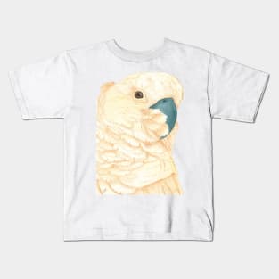 Salmon-crested Moluccan cockatoos watercolor - parrot portrait painting Kids T-Shirt